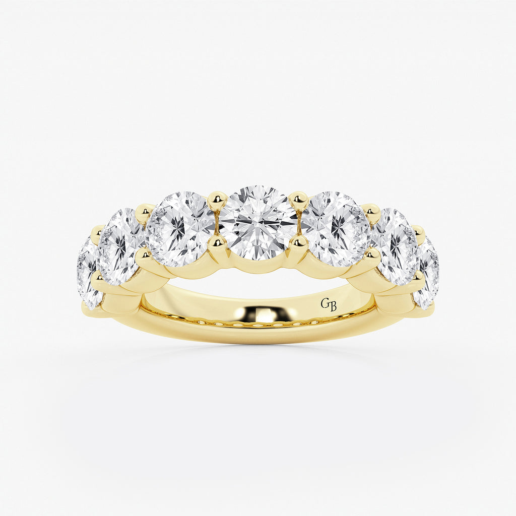 GWA105 - product video for 5 ctw Round Lab Grown Diamond Seven Stone Shared Prong Anniversary Band