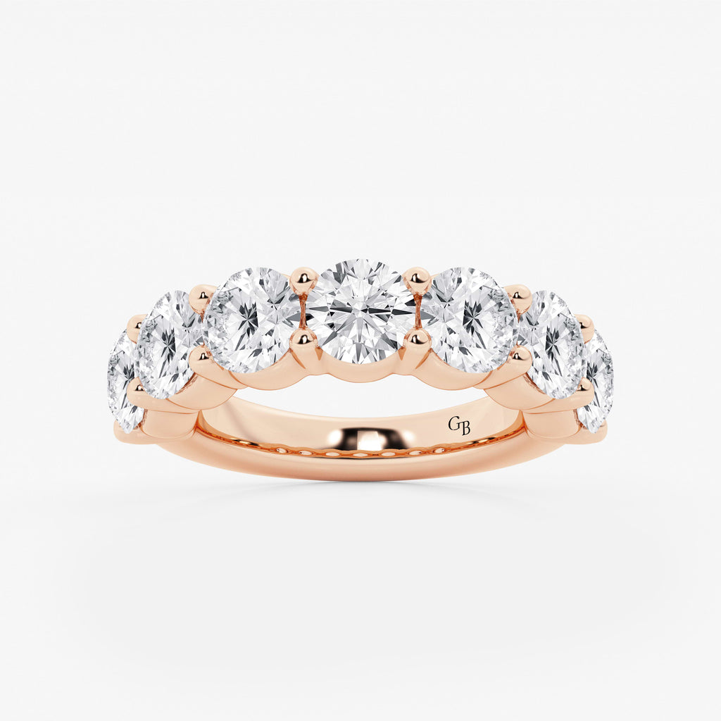 GWA105 - 5 ctw Round Lab Grown Diamond Seven Stone Shared Prong Anniversary Band