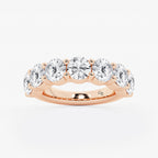 GWA105 - product video for 5 ctw Round Lab Grown Diamond Seven Stone Shared Prong Anniversary Band