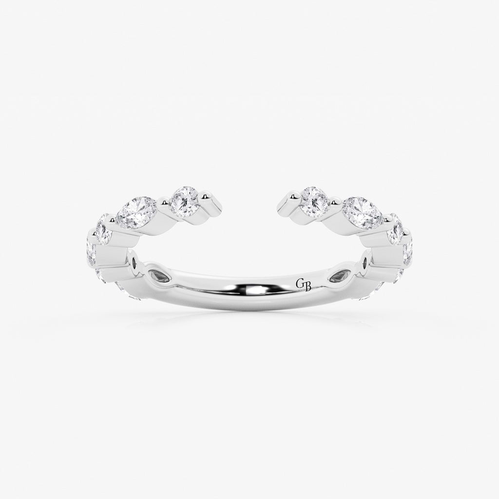 GWA106 - 3/4 ctw Marquise and Round Lab Grown Diamond Nesting Wedding Band