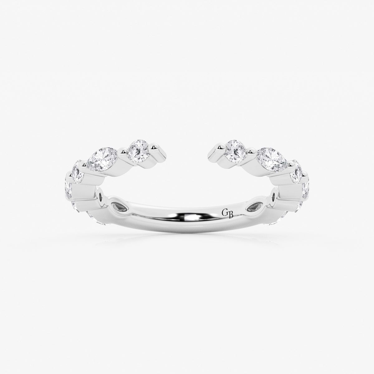 GWA106 - 3/4 ctw Marquise and Round Lab Grown Diamond Nesting Wedding Band