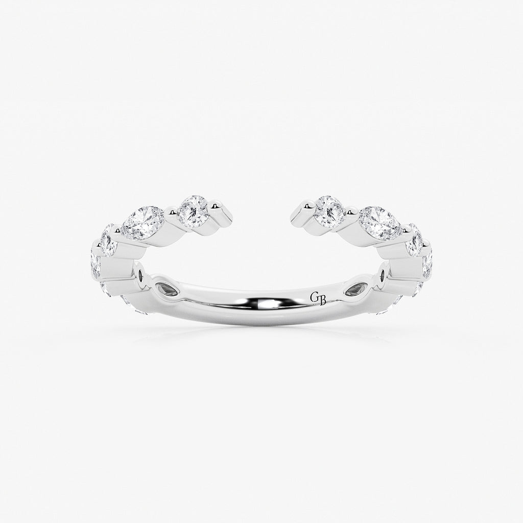 GWA106 - product video for 3/4 ctw Marquise and Round Lab Grown Diamond Nesting Wedding Band