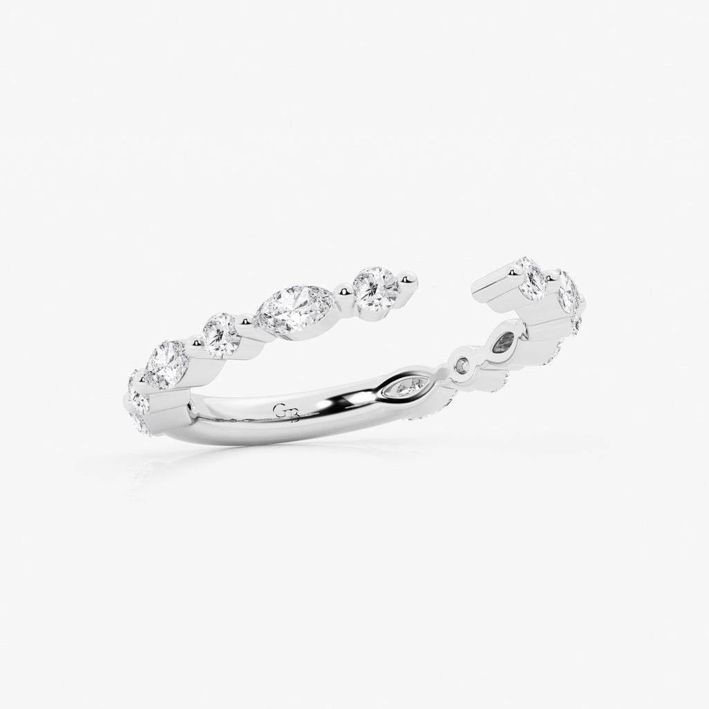 GWA106 - Additional Image 1 for  3/4 ctw Marquise and Round Lab Grown Diamond Nesting Wedding Band