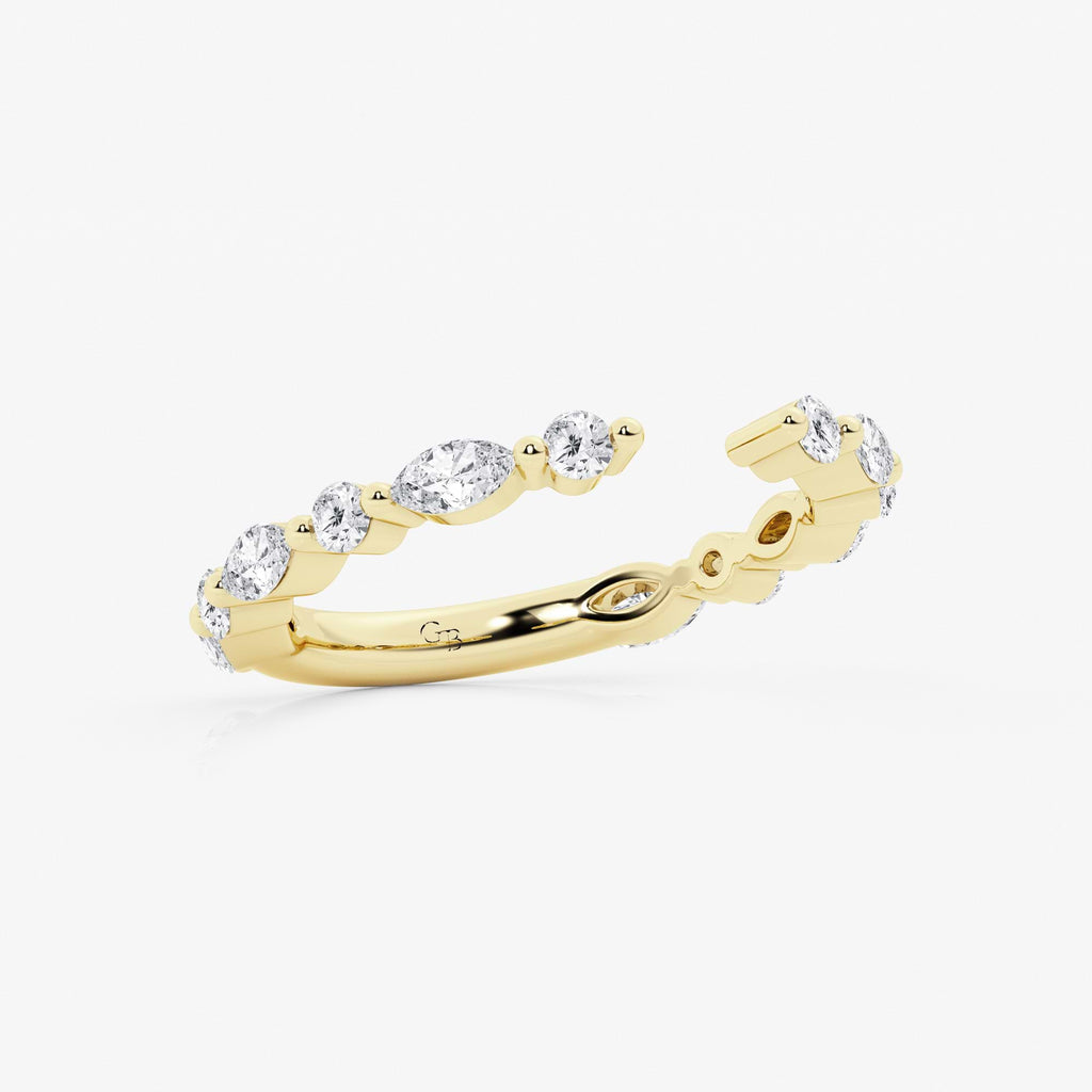 GWA106 - Additional Image 1 for  3/4 ctw Marquise and Round Lab Grown Diamond Nesting Wedding Band