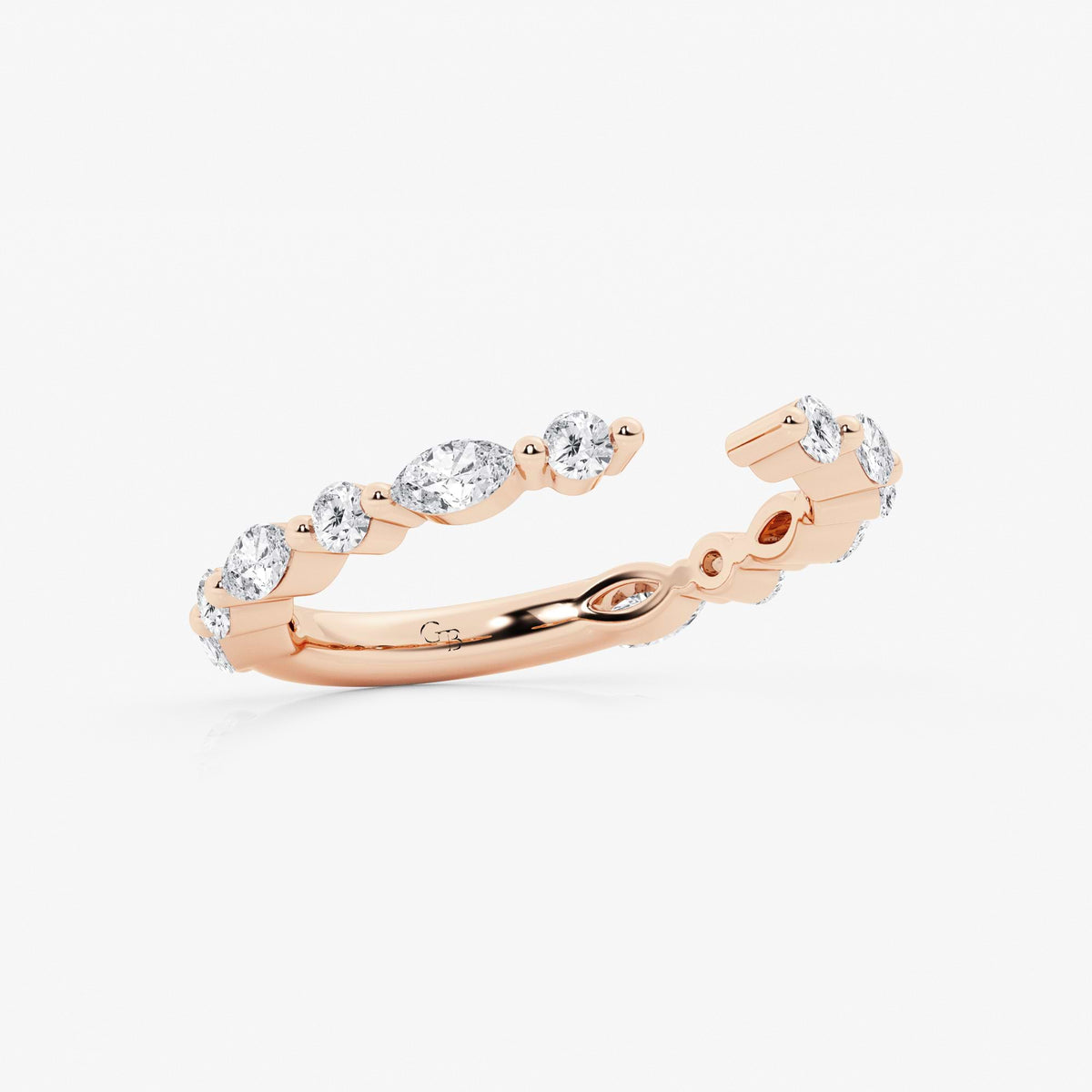 GWA106 - Additional Image 1 for  3/4 ctw Marquise and Round Lab Grown Diamond Nesting Wedding Band
