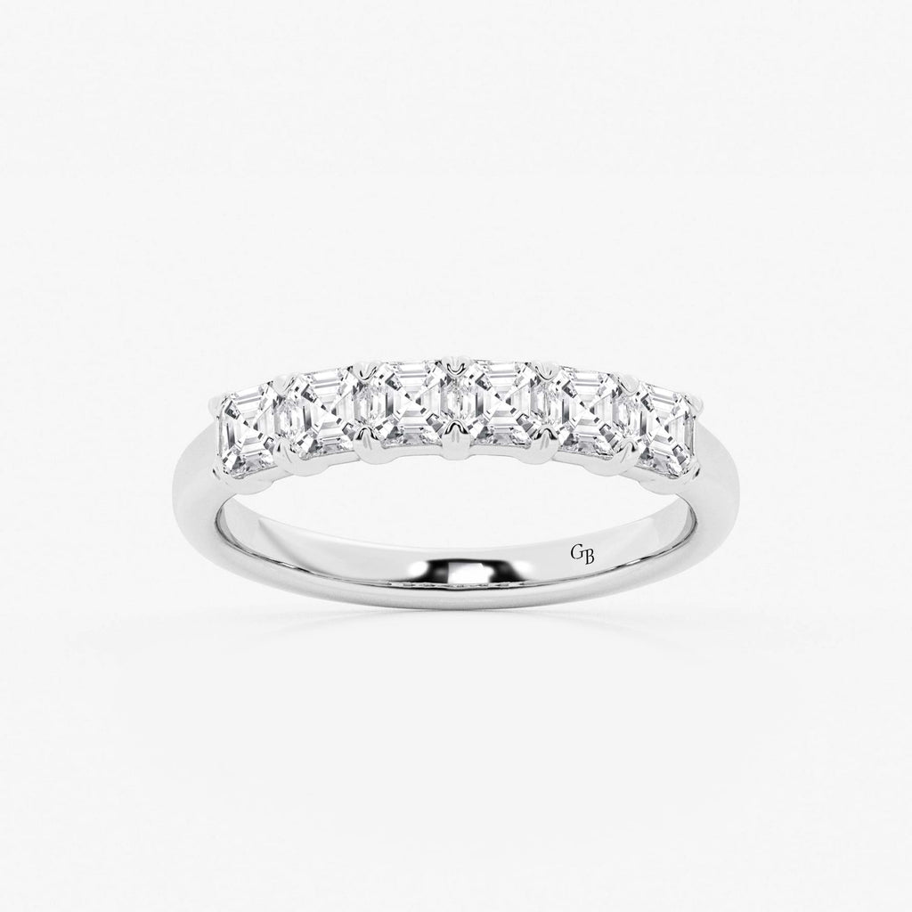 GWA107 - 1 ctw Asscher Lab Grown Diamond Six Stone Anniversary Band