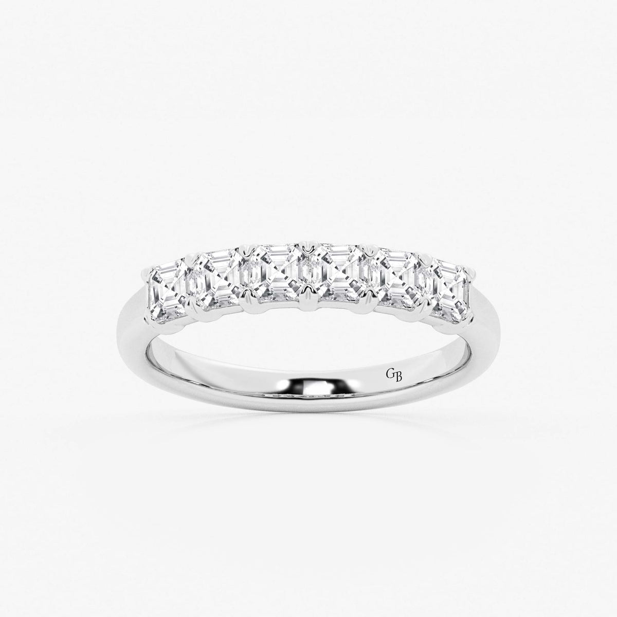 GWA107 - 1 ctw Asscher Lab Grown Diamond Six Stone Anniversary Band