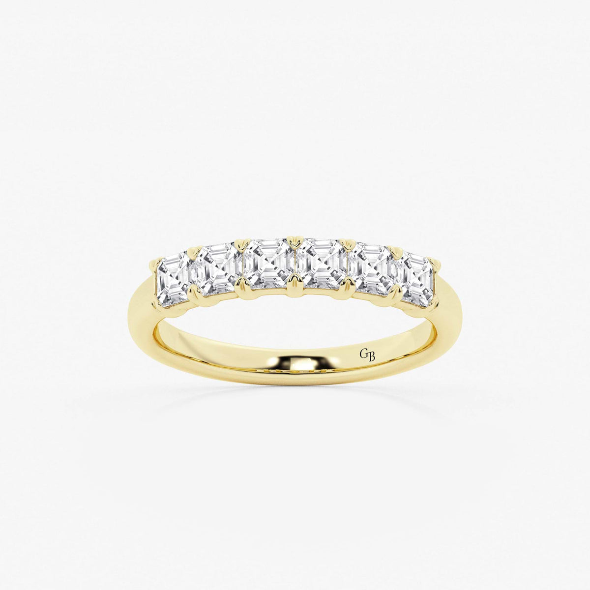 GWA107 - 1 ctw Asscher Lab Grown Diamond Six Stone Anniversary Band