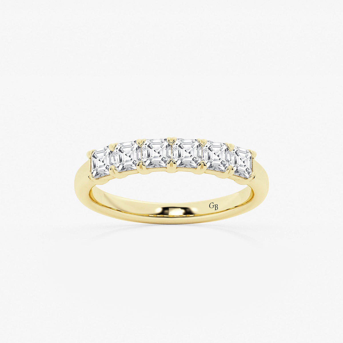 GWA107 - product video for 1 ctw Asscher Lab Grown Diamond Six Stone Anniversary Band