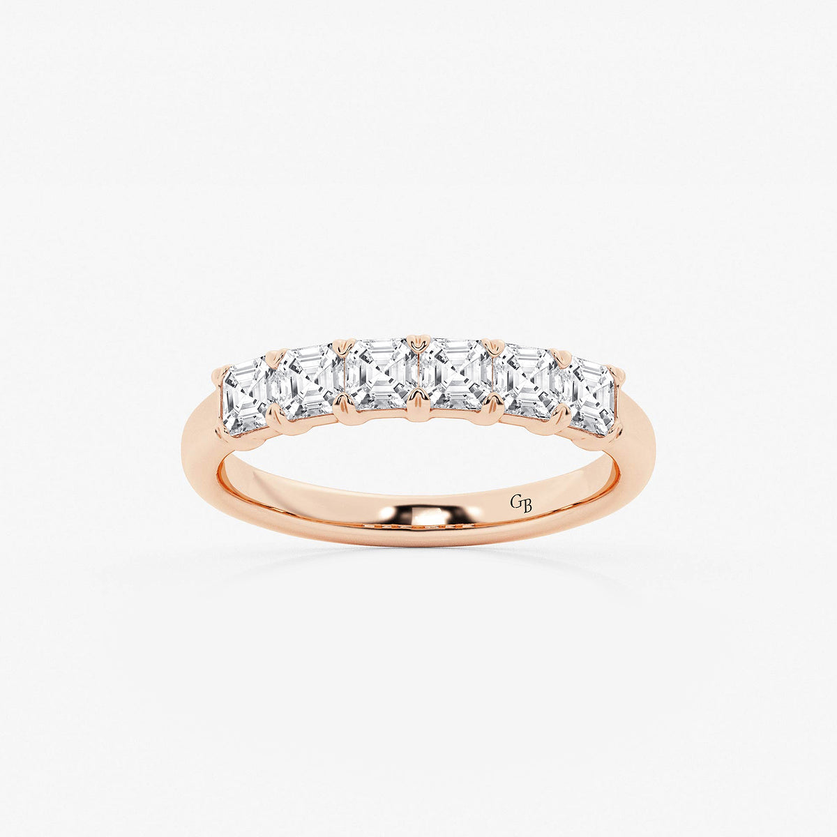 GWA107 - product video for 1 ctw Asscher Lab Grown Diamond Six Stone Anniversary Band