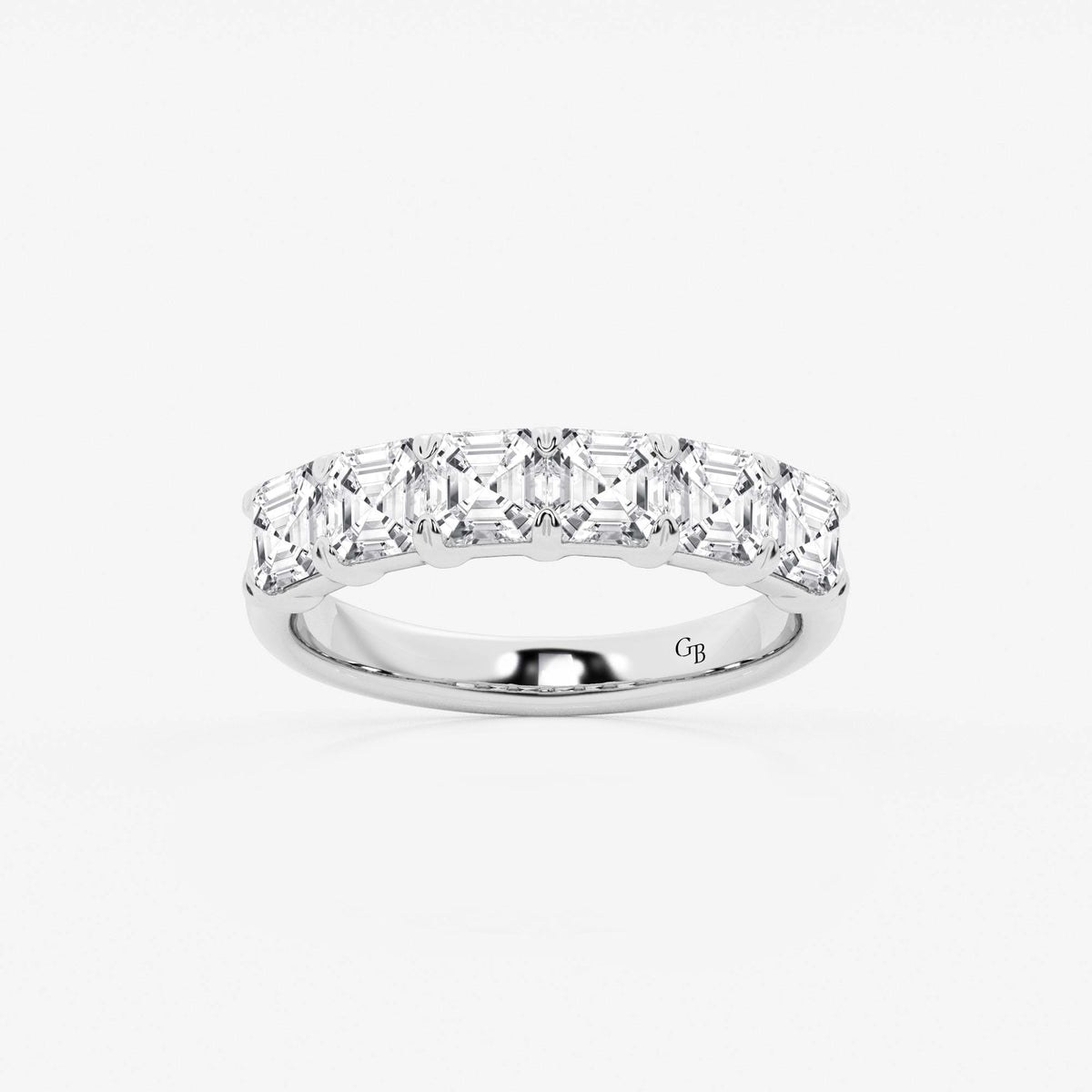 GWA107 - 2 ctw Asscher Lab Grown Diamond Six Stone Anniversary Band