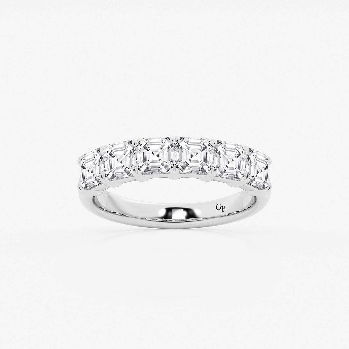 GWA107 - product video for 2 ctw Asscher Lab Grown Diamond Six Stone Anniversary Band