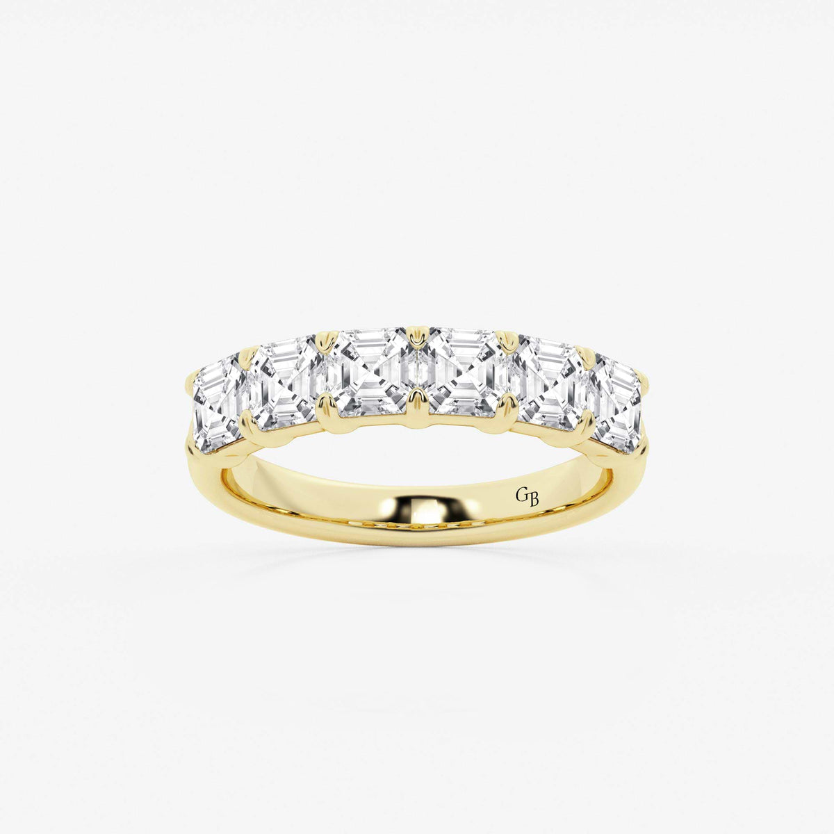 GWA107 - 2 ctw Asscher Lab Grown Diamond Six Stone Anniversary Band