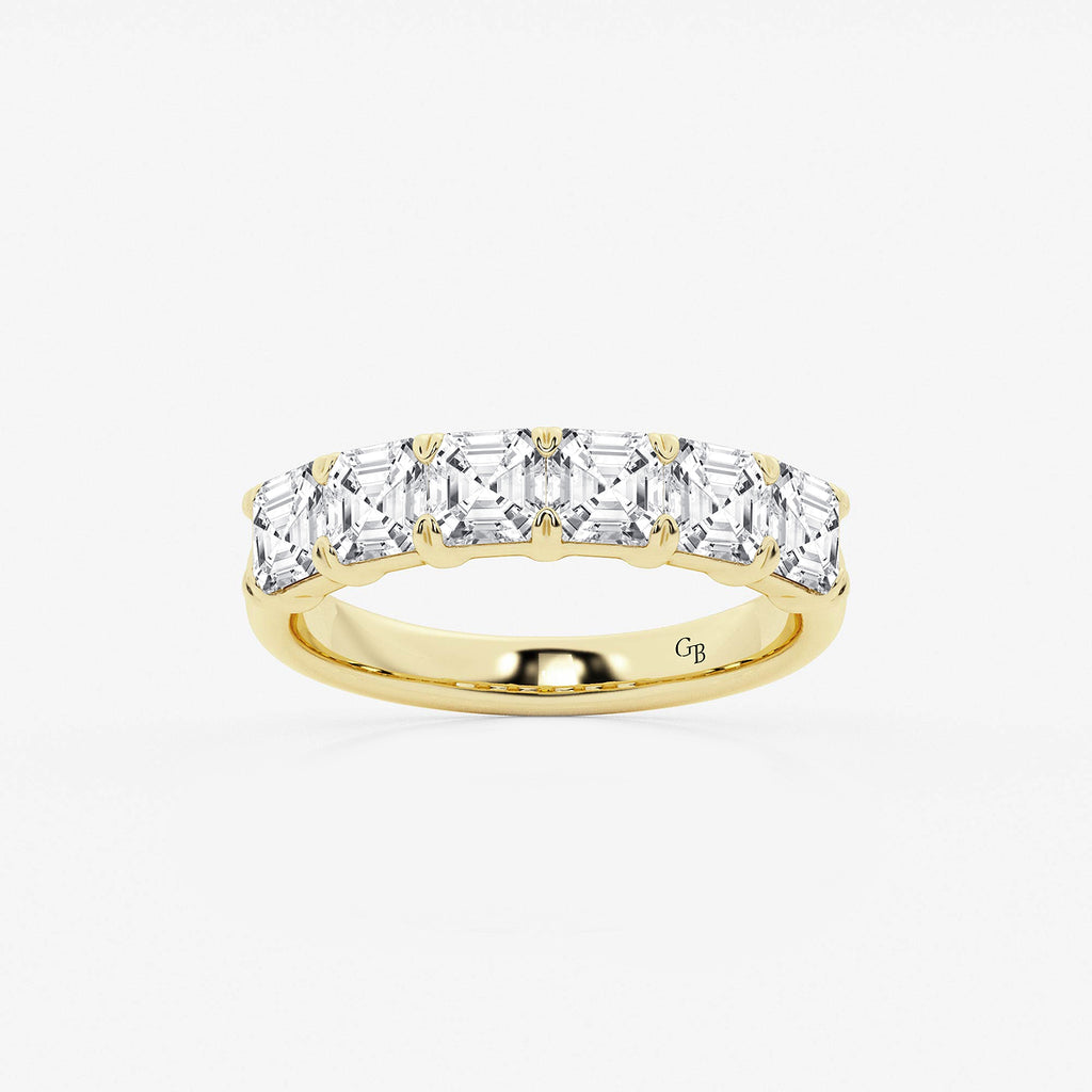 GWA107 - product video for 2 ctw Asscher Lab Grown Diamond Six Stone Anniversary Band