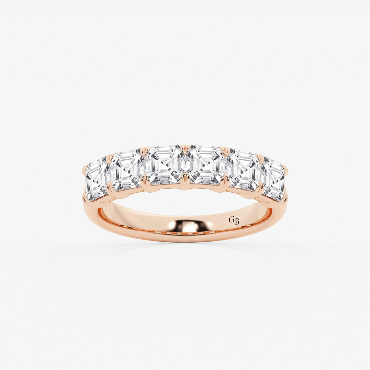 GWA107 - 2 ctw Asscher Lab Grown Diamond Six Stone Anniversary Band