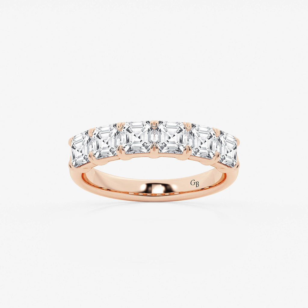 GWA107 - product video for 2 ctw Asscher Lab Grown Diamond Six Stone Anniversary Band