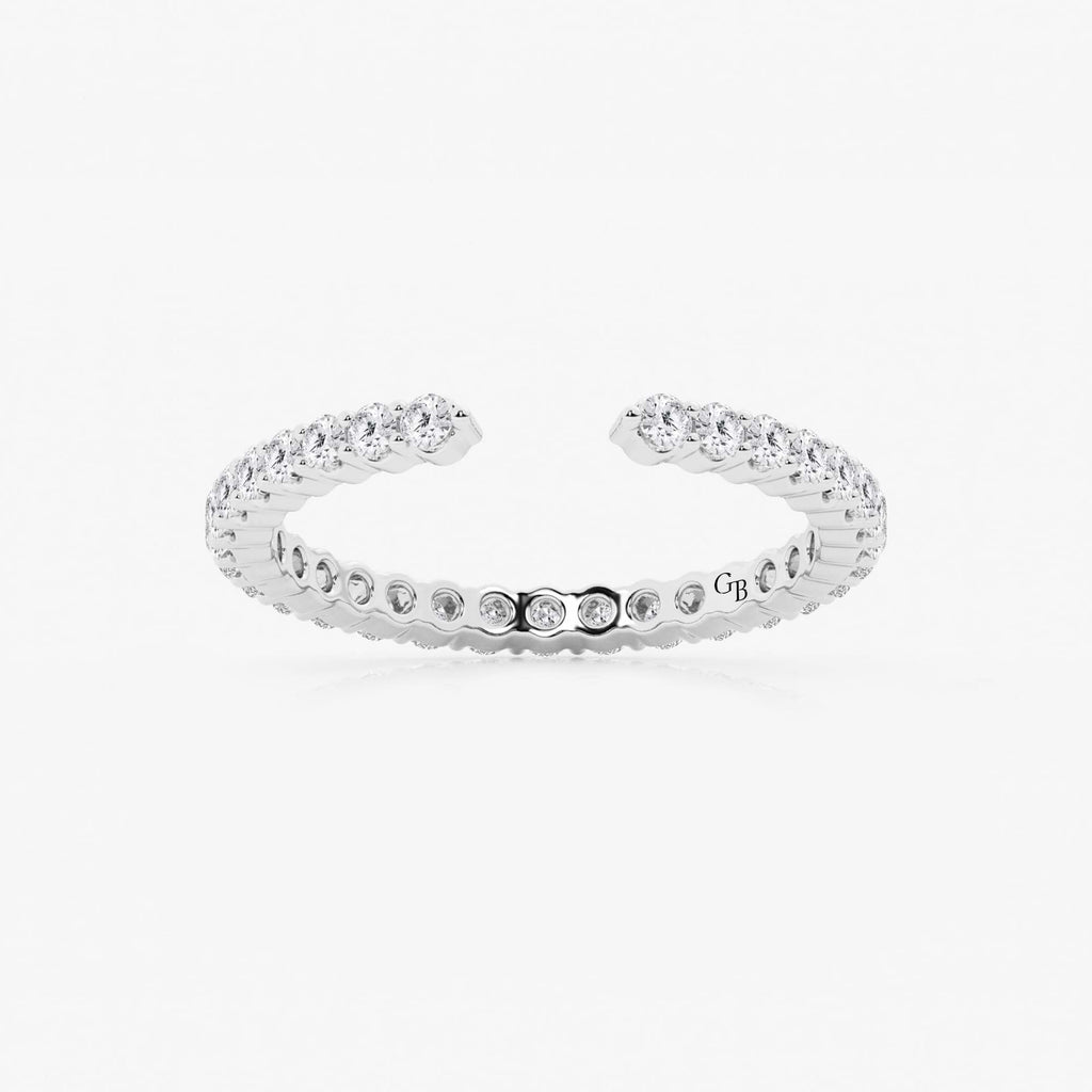 GWA109 - 5/8 ctw Round Lab Grown Diamond Prong Set Nesting Wedding Band