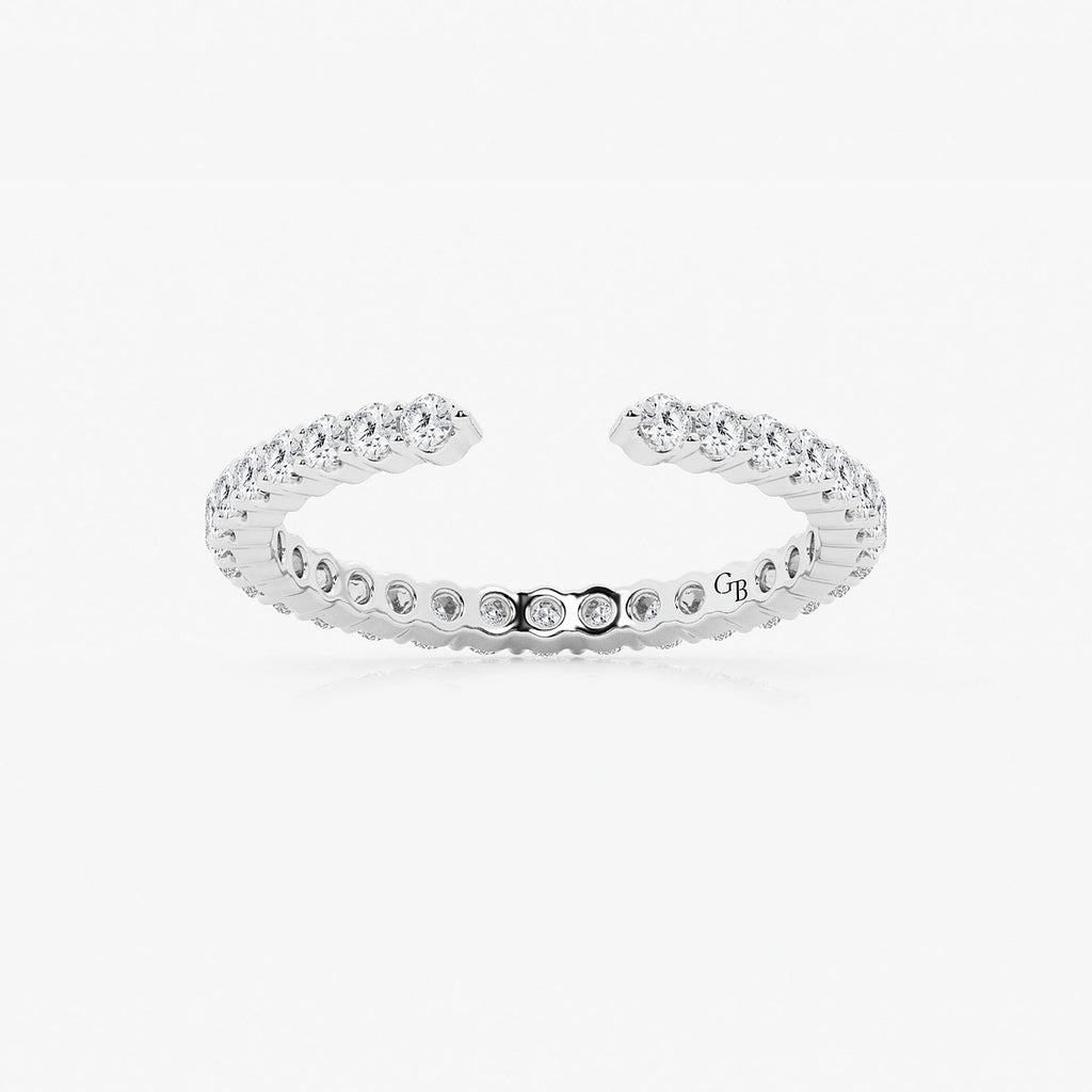 GWA109 - product video for 5/8 ctw Round Lab Grown Diamond Prong Set Nesting Wedding Band