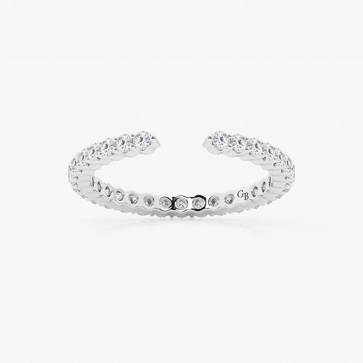 GWA109 - product video for 5/8 ctw Round Lab Grown Diamond Prong Set Nesting Wedding Band