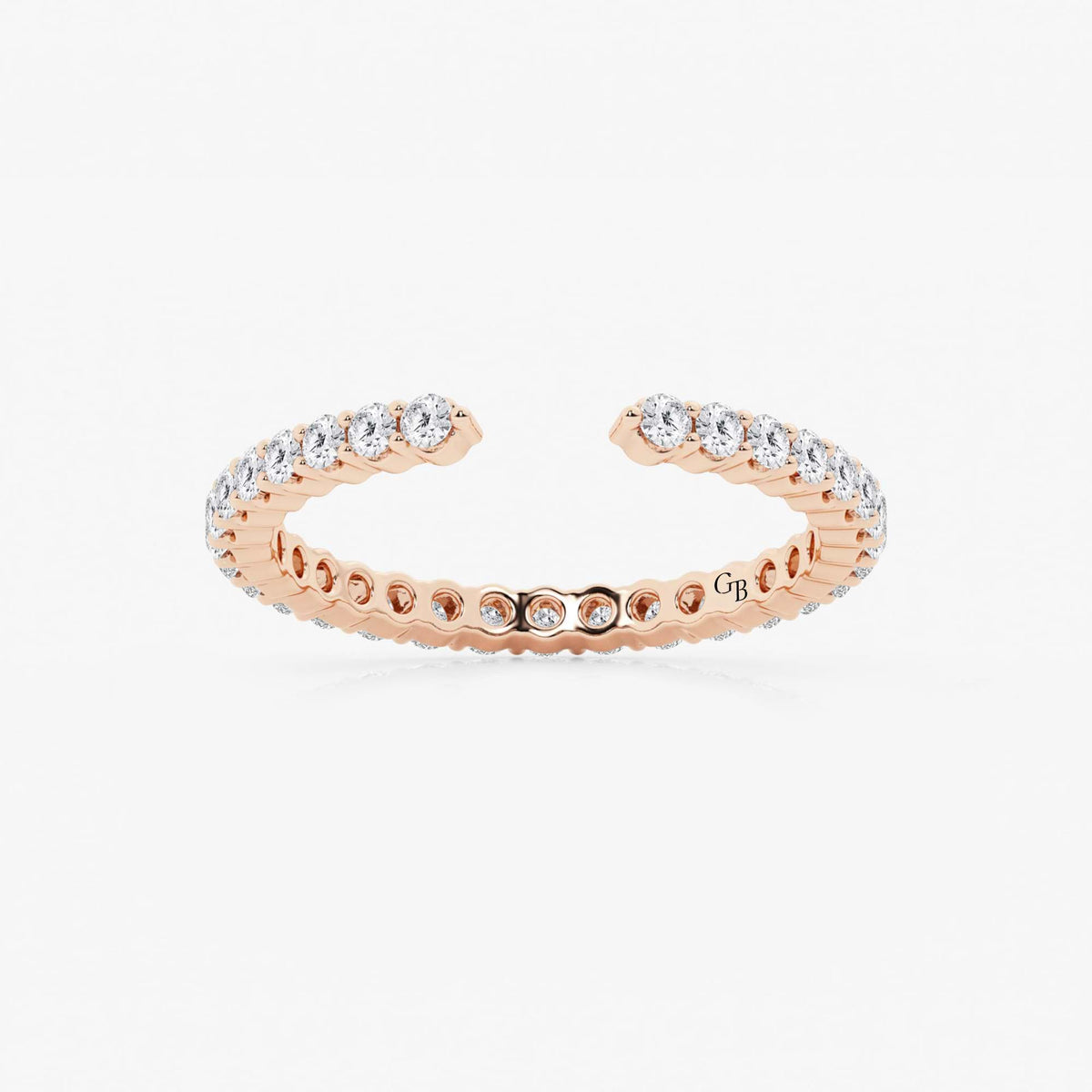 GWA109 - 5/8 ctw Round Lab Grown Diamond Prong Set Nesting Wedding Band