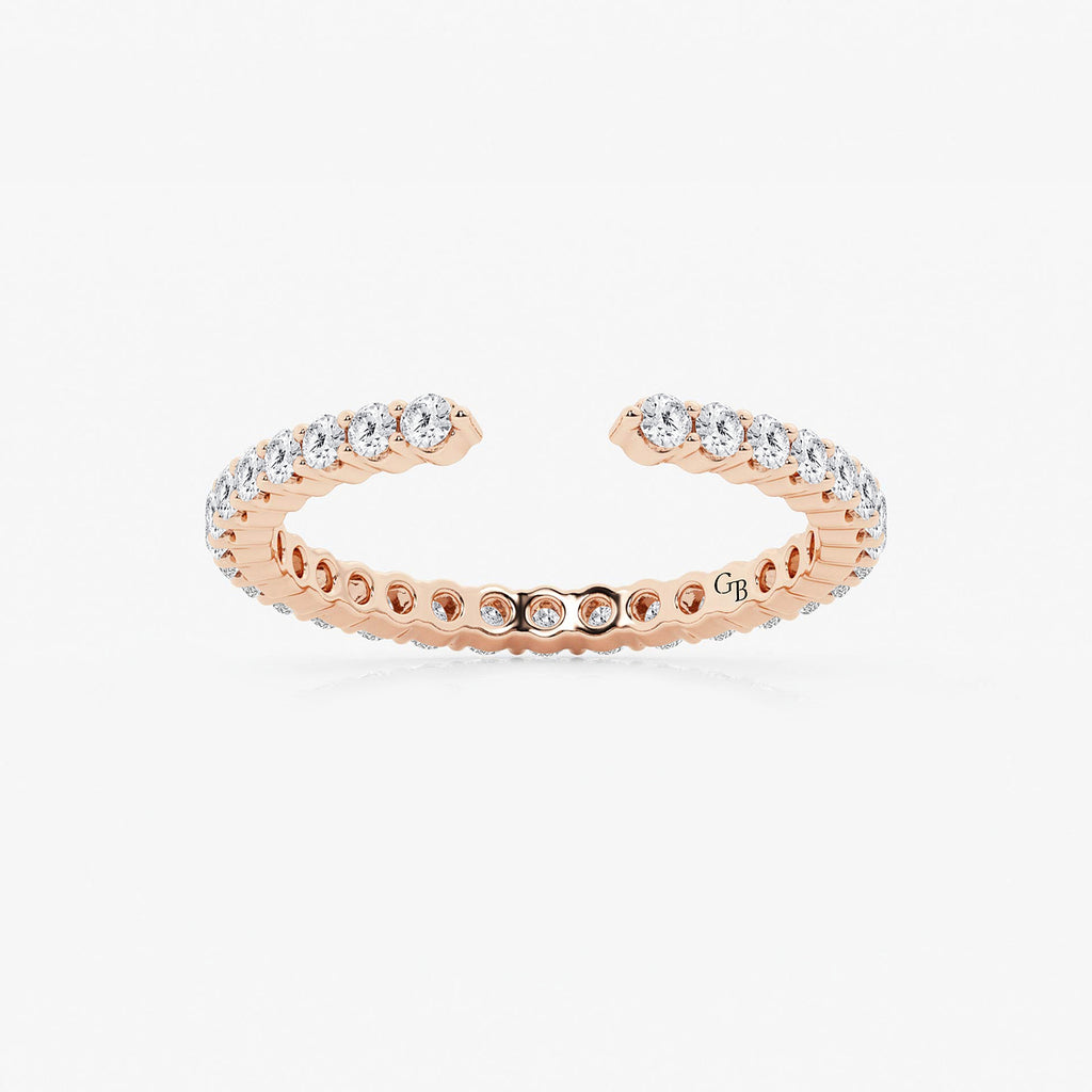 GWA109 - product video for 5/8 ctw Round Lab Grown Diamond Prong Set Nesting Wedding Band