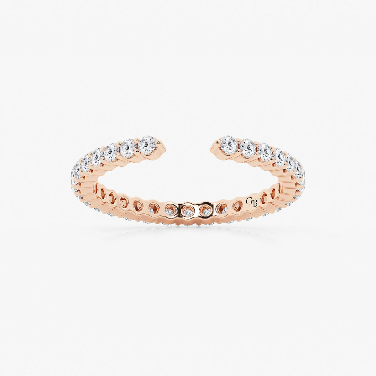 GWA109 - product video for 5/8 ctw Round Lab Grown Diamond Prong Set Nesting Wedding Band