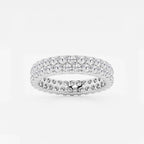 GWA110 - 2 ctw Round Lab Grown Diamond Double Row Eternity Band - 4mm Width