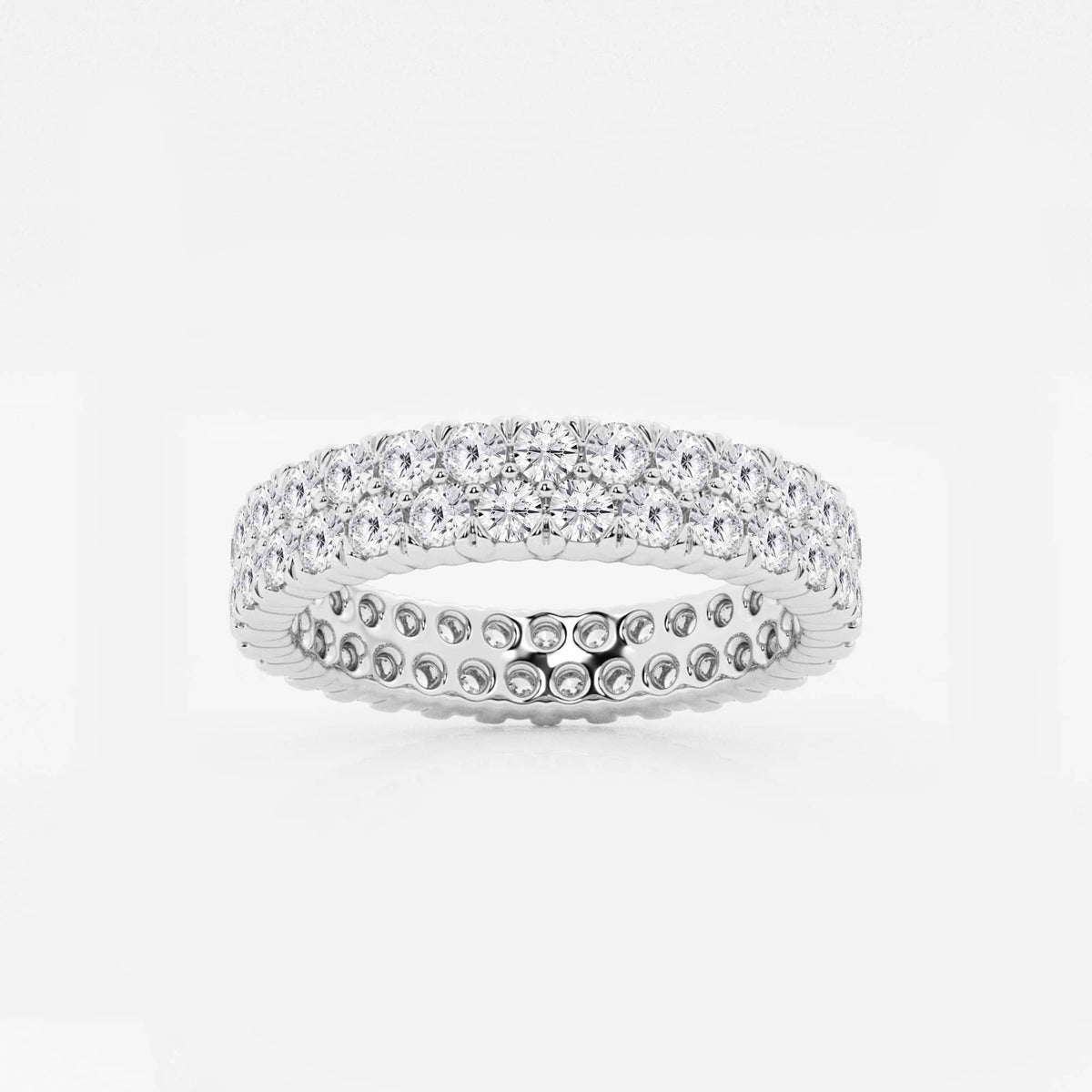 GWA110 - 2 ctw Round Lab Grown Diamond Double Row Eternity Band - 4mm Width