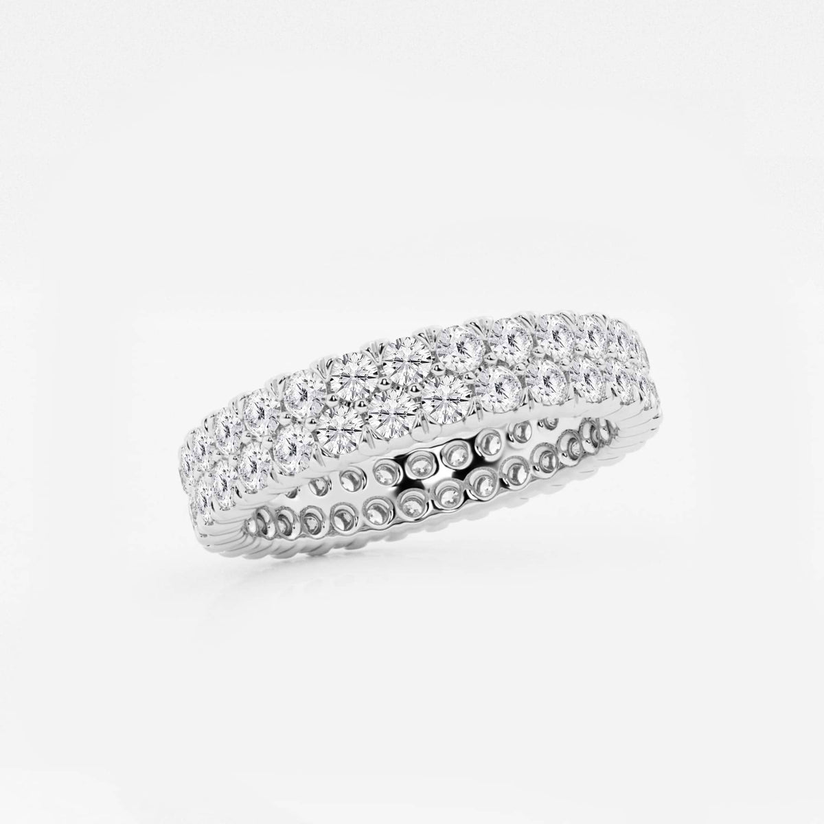 GWA110 - Additional Image 1 for  2 ctw Round Lab Grown Diamond Double Row Eternity Band - 4mm Width