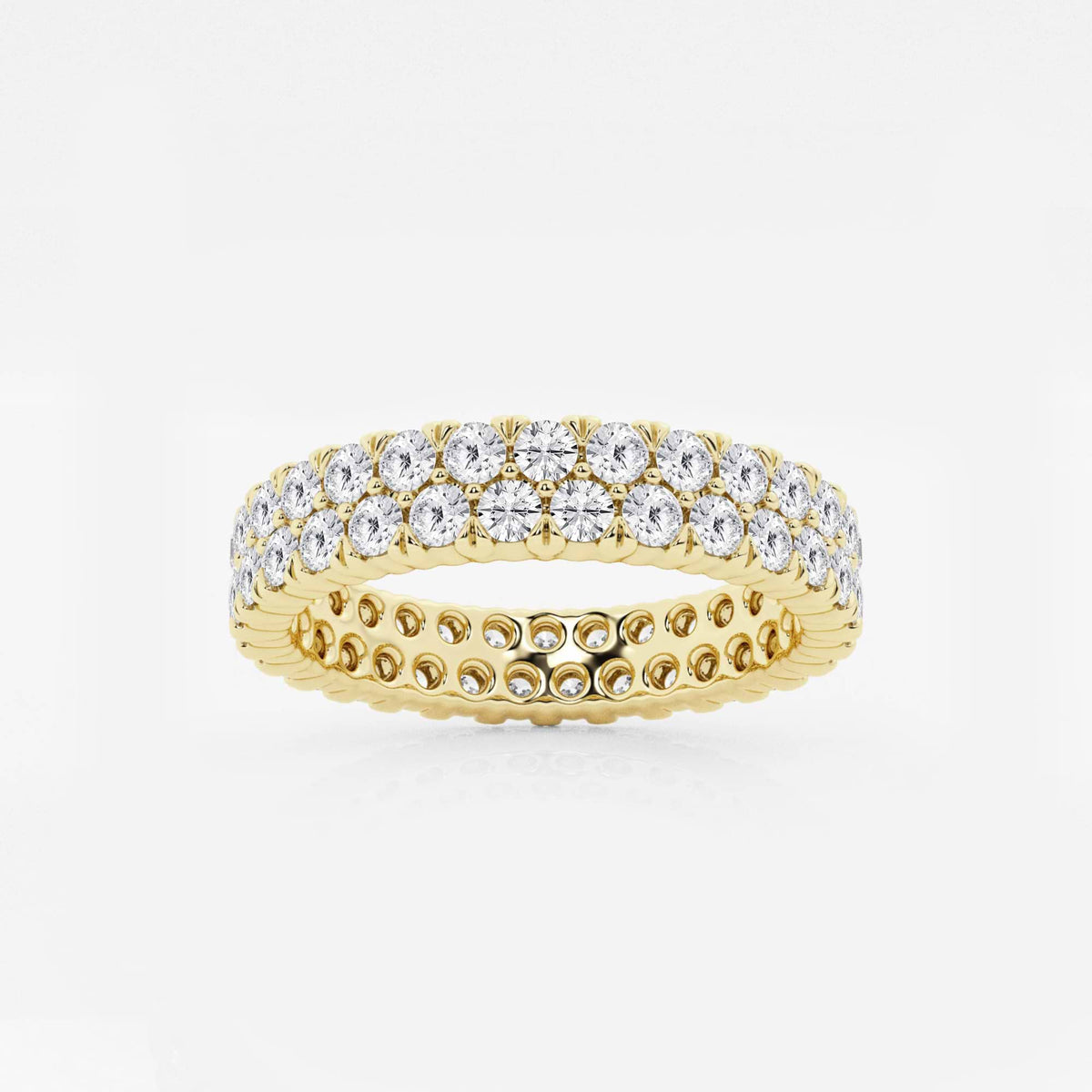 GWA110 - 2 ctw Round Lab Grown Diamond Double Row Eternity Band - 4mm Width