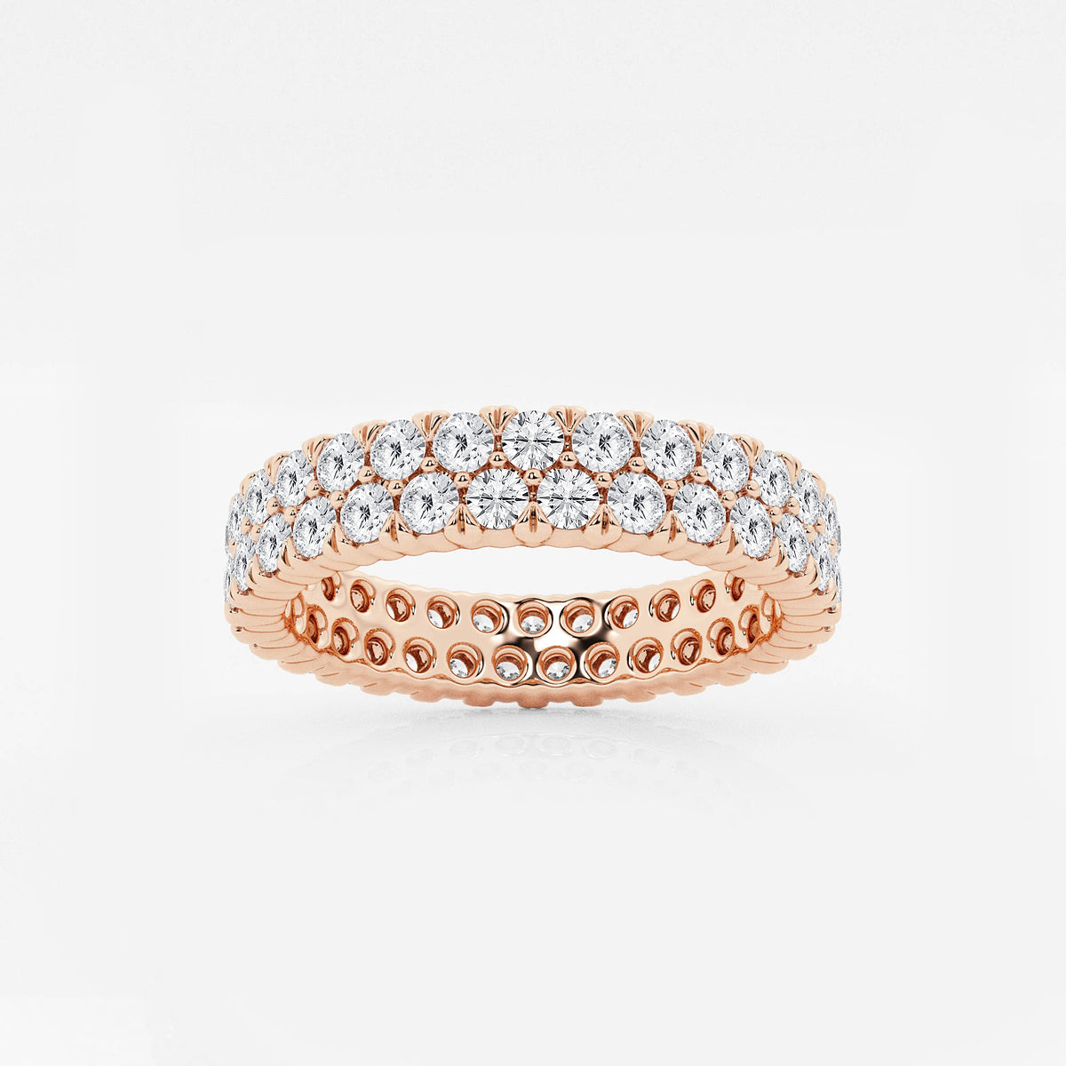 GWA110 - product video for 2 ctw Round Lab Grown Diamond Double Row Eternity Band - 4mm Width