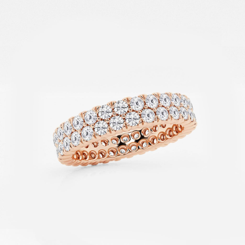 GWA110 - Additional Image 1 for  2 ctw Round Lab Grown Diamond Double Row Eternity Band - 4mm Width