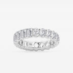 GWA111 - 5 ctw Emerald and Oval Lab Grown Diamond Eternity Band - 5.2mm Width