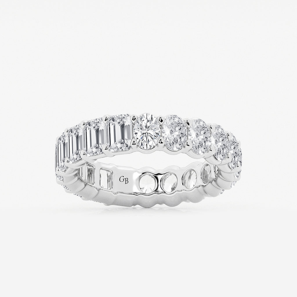 GWA111 - product video for 5 ctw Emerald and Oval Lab Grown Diamond Eternity Band - 5.2mm Width