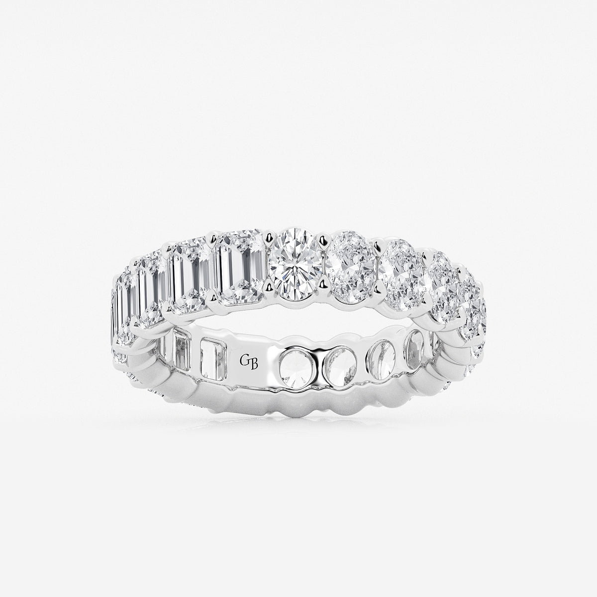 GWA111 - product video for 5 ctw Emerald and Oval Lab Grown Diamond Eternity Band - 5.2mm Width