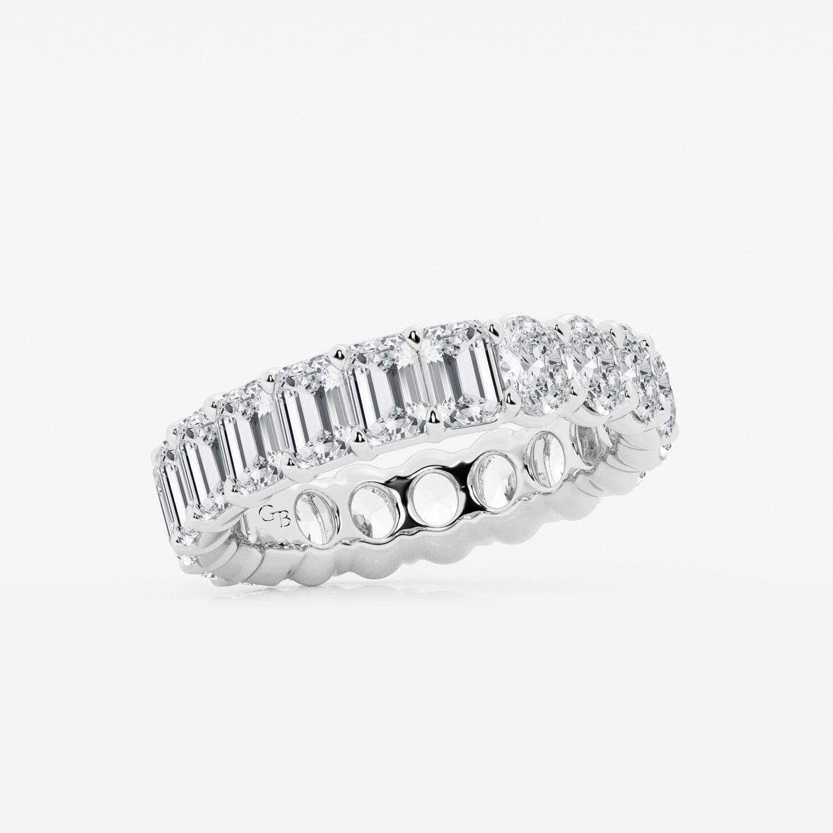 GWA111 - Additional Image 1 for  5 ctw Emerald and Oval Lab Grown Diamond Eternity Band - 5.2mm Width