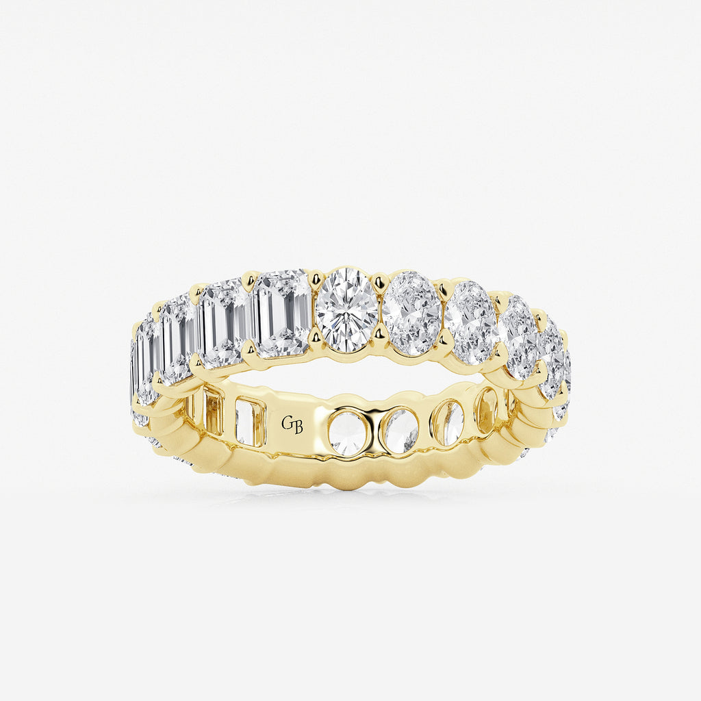 GWA111 - product video for 5 ctw Emerald and Oval Lab Grown Diamond Eternity Band - 5.2mm Width