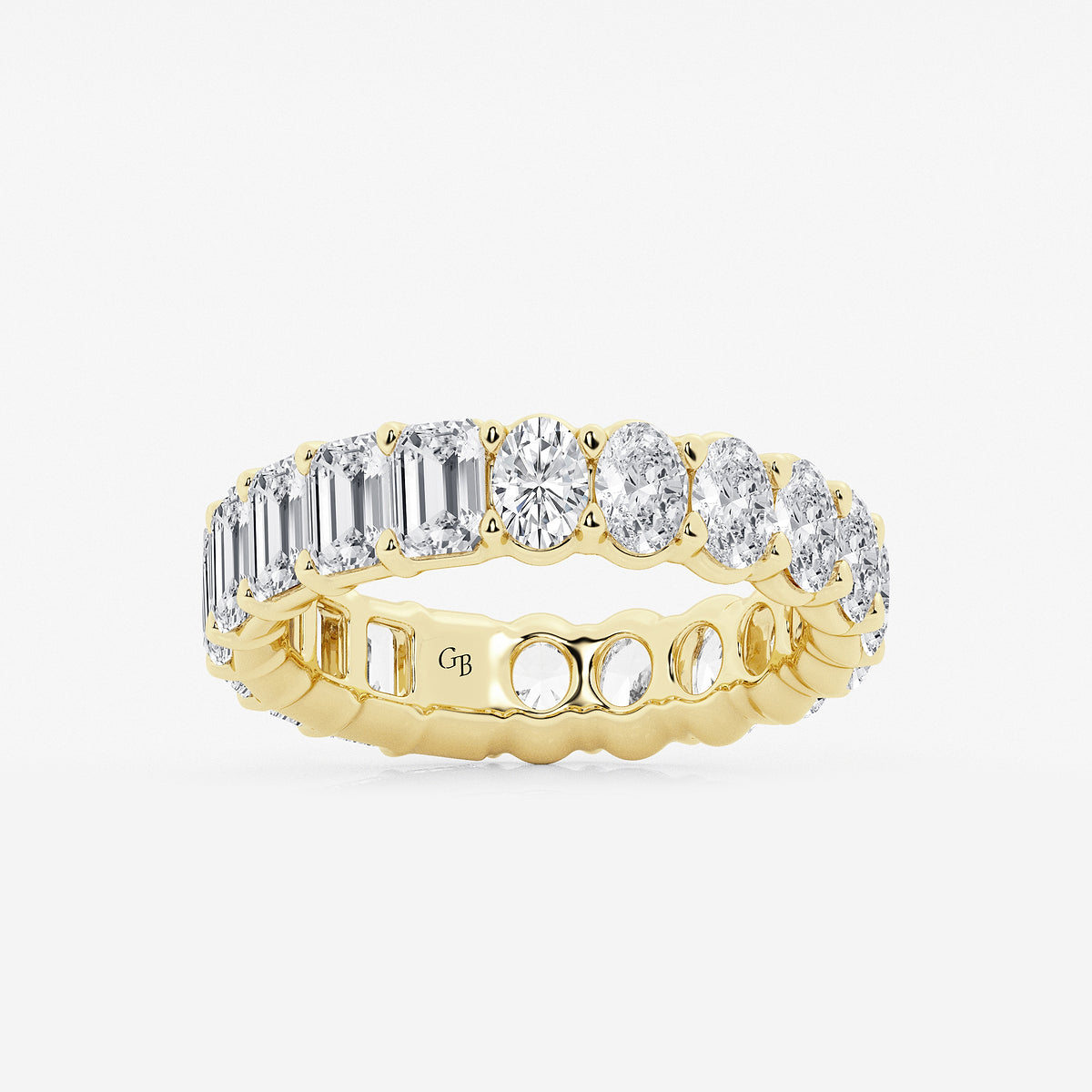 GWA111 - product video for 5 ctw Emerald and Oval Lab Grown Diamond Eternity Band - 5.2mm Width