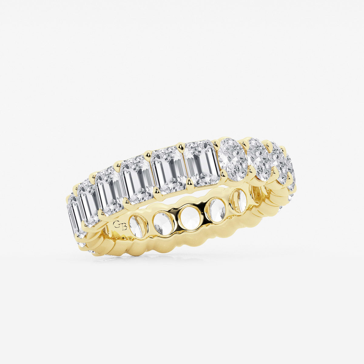 GWA111 - Additional Image 1 for  5 ctw Emerald and Oval Lab Grown Diamond Eternity Band - 5.2mm Width