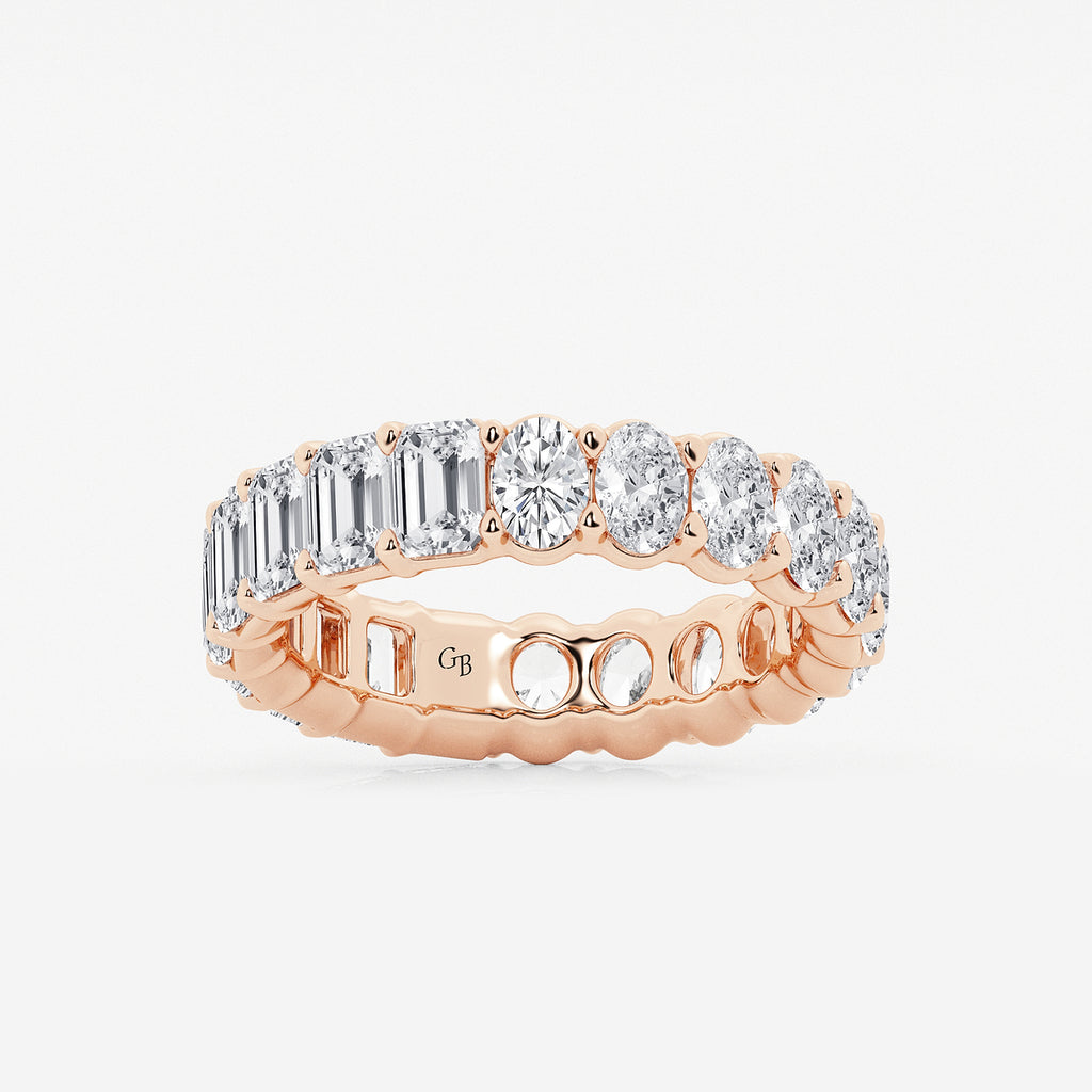 GWA111 - product video for 5 ctw Emerald and Oval Lab Grown Diamond Eternity Band - 5.2mm Width