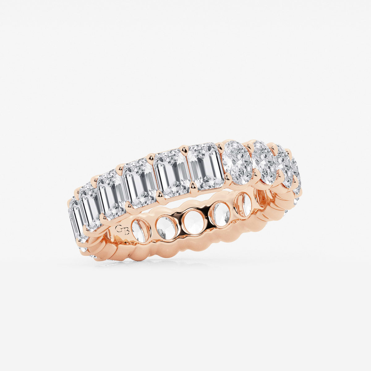 GWA111 - Additional Image 1 for  5 ctw Emerald and Oval Lab Grown Diamond Eternity Band - 5.2mm Width