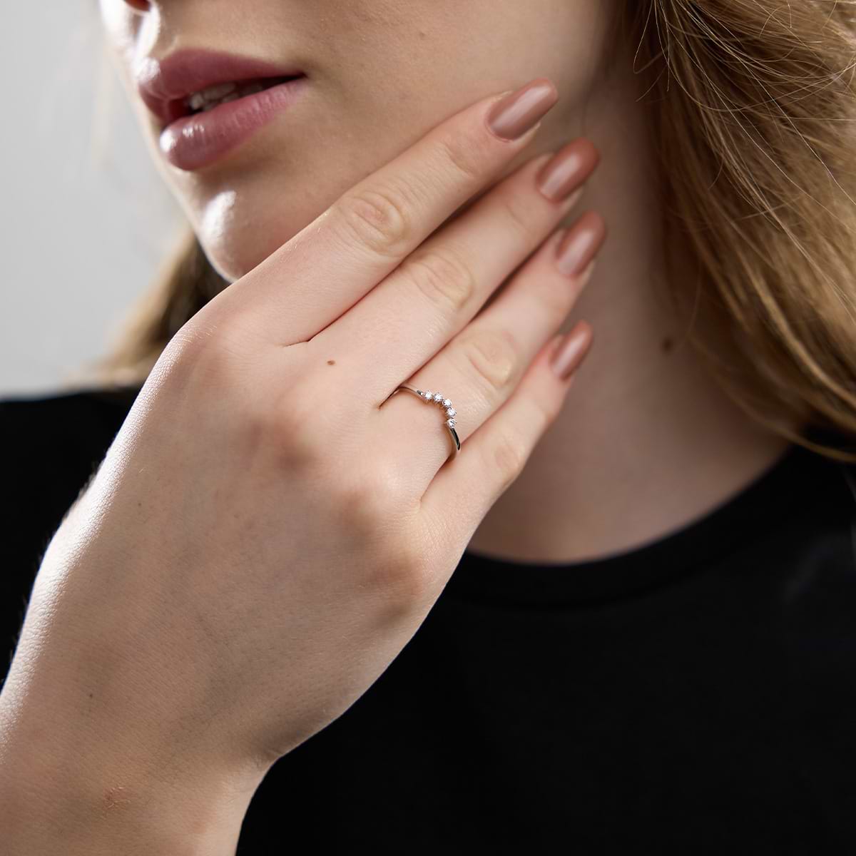 GWA112 - Additional Image 3 for  1/10 ctw Round Lab Grown Diamond Collar Wedding Band