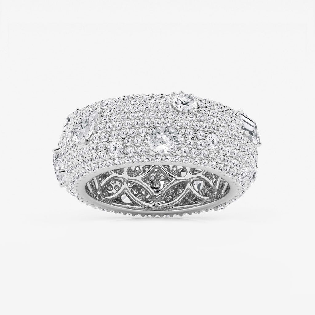 GWA113 - 3 3/4 ctw Multi-Shape Lab Grown Diamond Pave Scatter Eternity Band