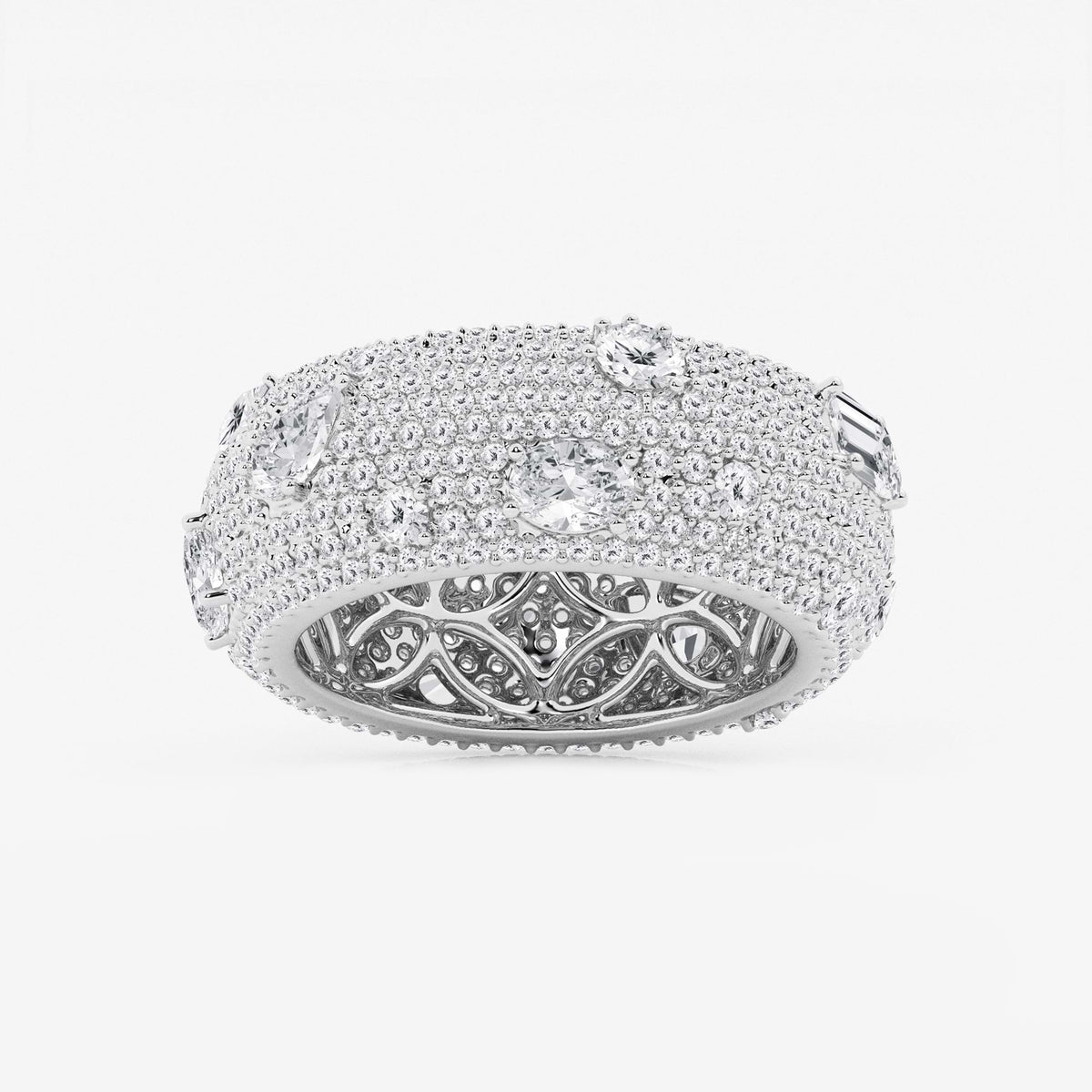 GWA113 - 3 3/4 ctw Multi-Shape Lab Grown Diamond Pave Scatter Eternity Band
