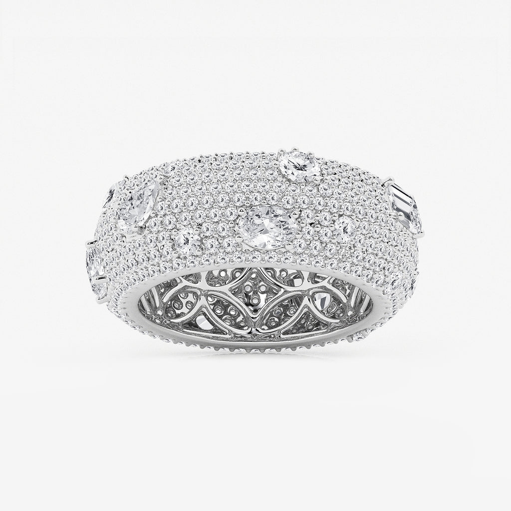 GWA113 - product video for 3 3/4 ctw Multi-Shape Lab Grown Diamond Pave Scatter Eternity Band