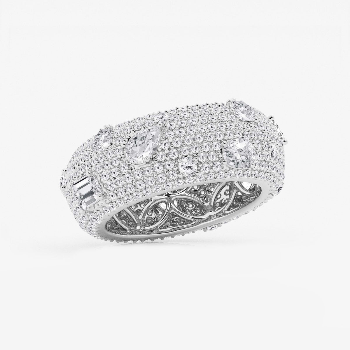 GWA113 - Additional Image 1 for  3 3/4 ctw Multi-Shape Lab Grown Diamond Pave Scatter Eternity Band