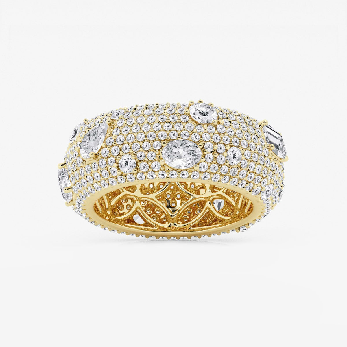 GWA113 - 3 3/4 ctw Multi-Shape Lab Grown Diamond Pave Scatter Eternity Band