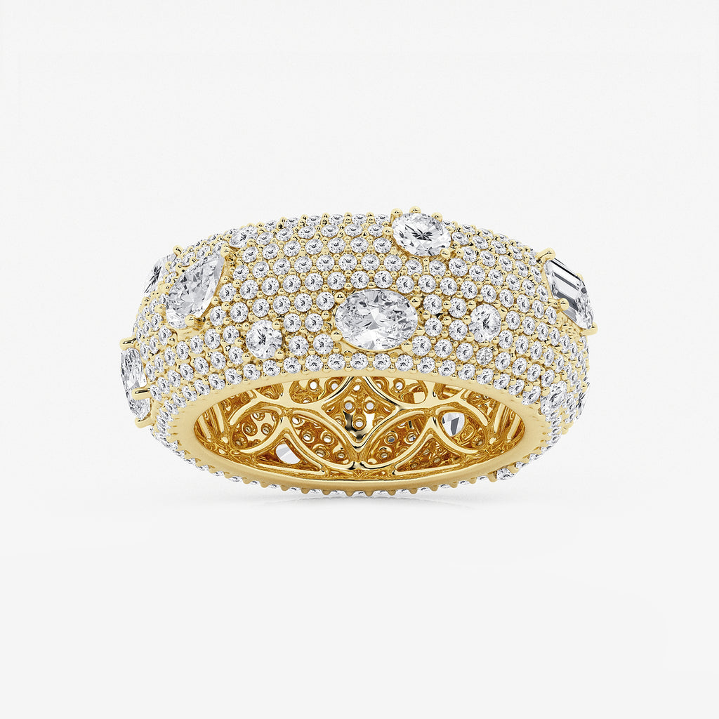 GWA113 - product video for 3 3/4 ctw Multi-Shape Lab Grown Diamond Pave Scatter Eternity Band