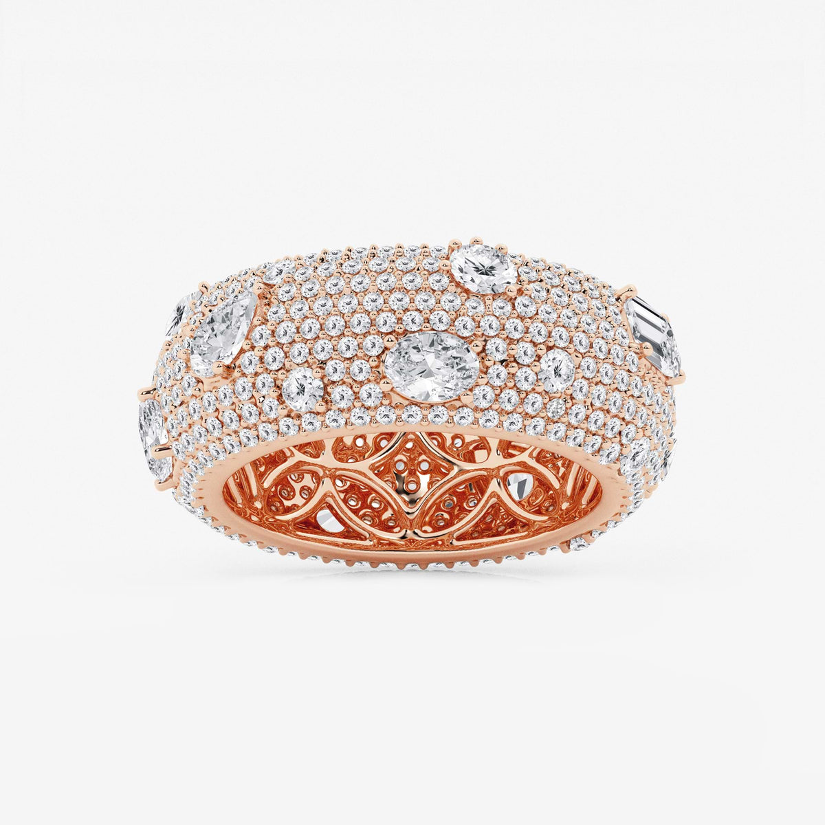 GWA113 - 3 3/4 ctw Multi-Shape Lab Grown Diamond Pave Scatter Eternity Band