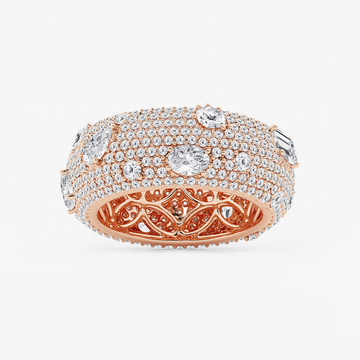 GWA113 - product video for 3 3/4 ctw Multi-Shape Lab Grown Diamond Pave Scatter Eternity Band